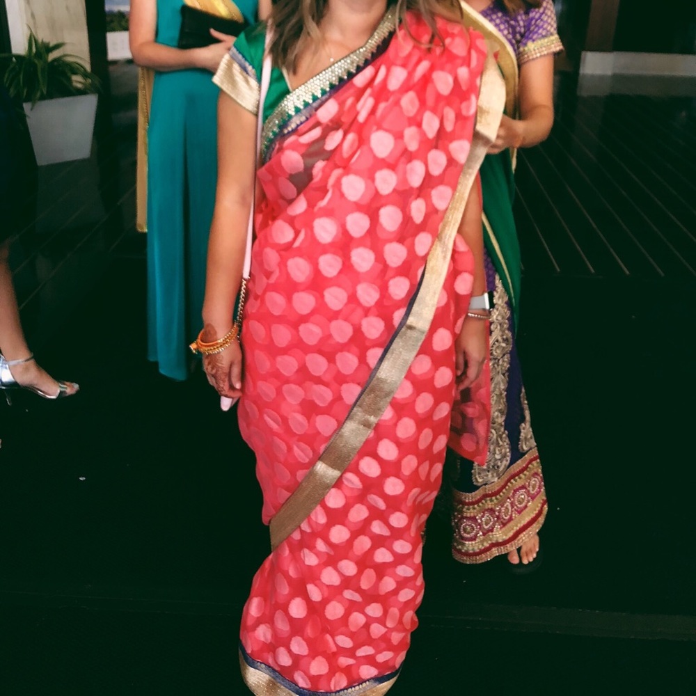 Indian saree and blouse with skirt